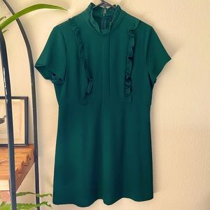 Zara Green Ruffle Mini Dress Large